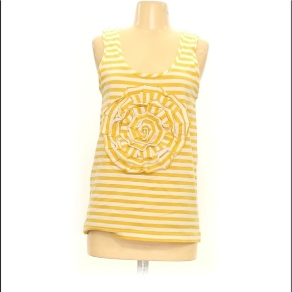 Tops - Kate Spade Yellow & White Striped Sleeveless Top - New Without Tags- Size Small